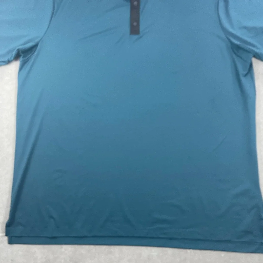 Adidas Men 3XLT Teal Polo Climacool Golf Shirt Orange Trim 4885